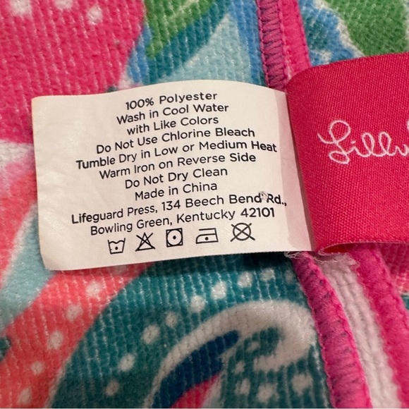 Lilly Pulitzer Vibrant Floral Beach Towel Multicolor Microfiber Pool Pnk Blue OS - Picture 6 of 6